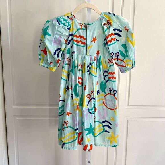 NWT Stella McCartney Kids pale blue cotton voile dress featuring a vibrant crab - Picture 4 of 10